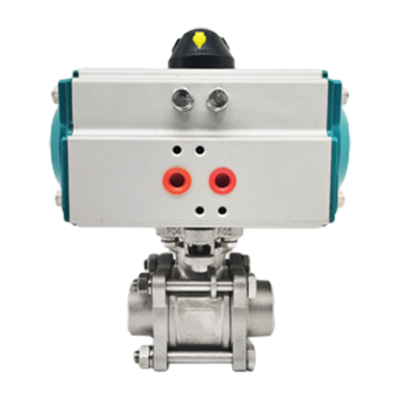 Válvula de bola de soldadura con tope neumático