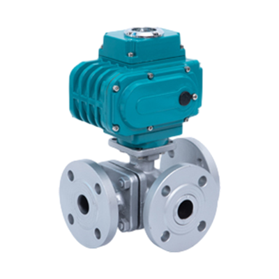Válvula eléctrica de bola brida de 3 vías
