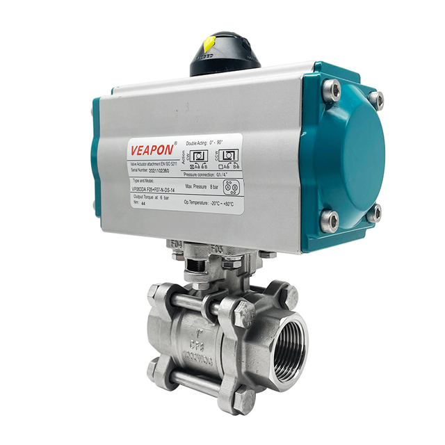 Válvula de bola rosada neumática